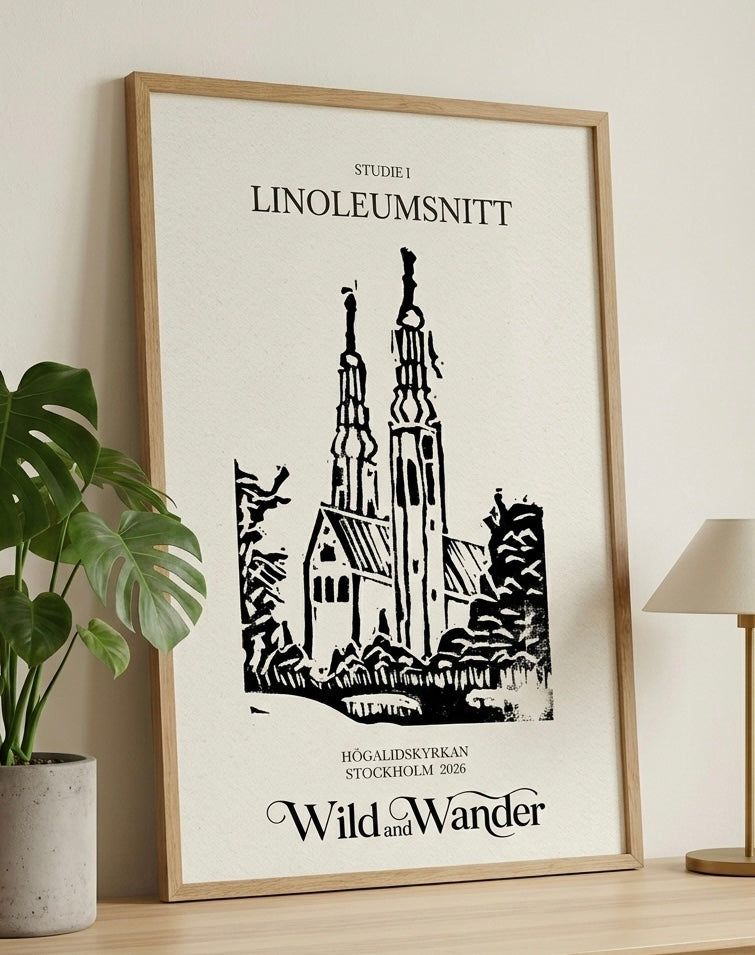 Högalidskyrkan Lino Print