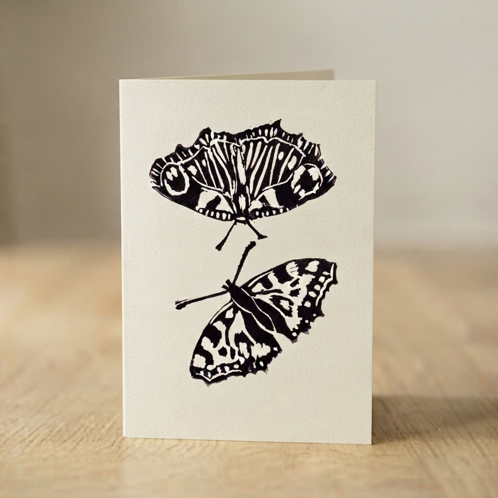 Pack of 10 Greeting Cards - Scandinavian Butterfly Elegance for Every Occasion
