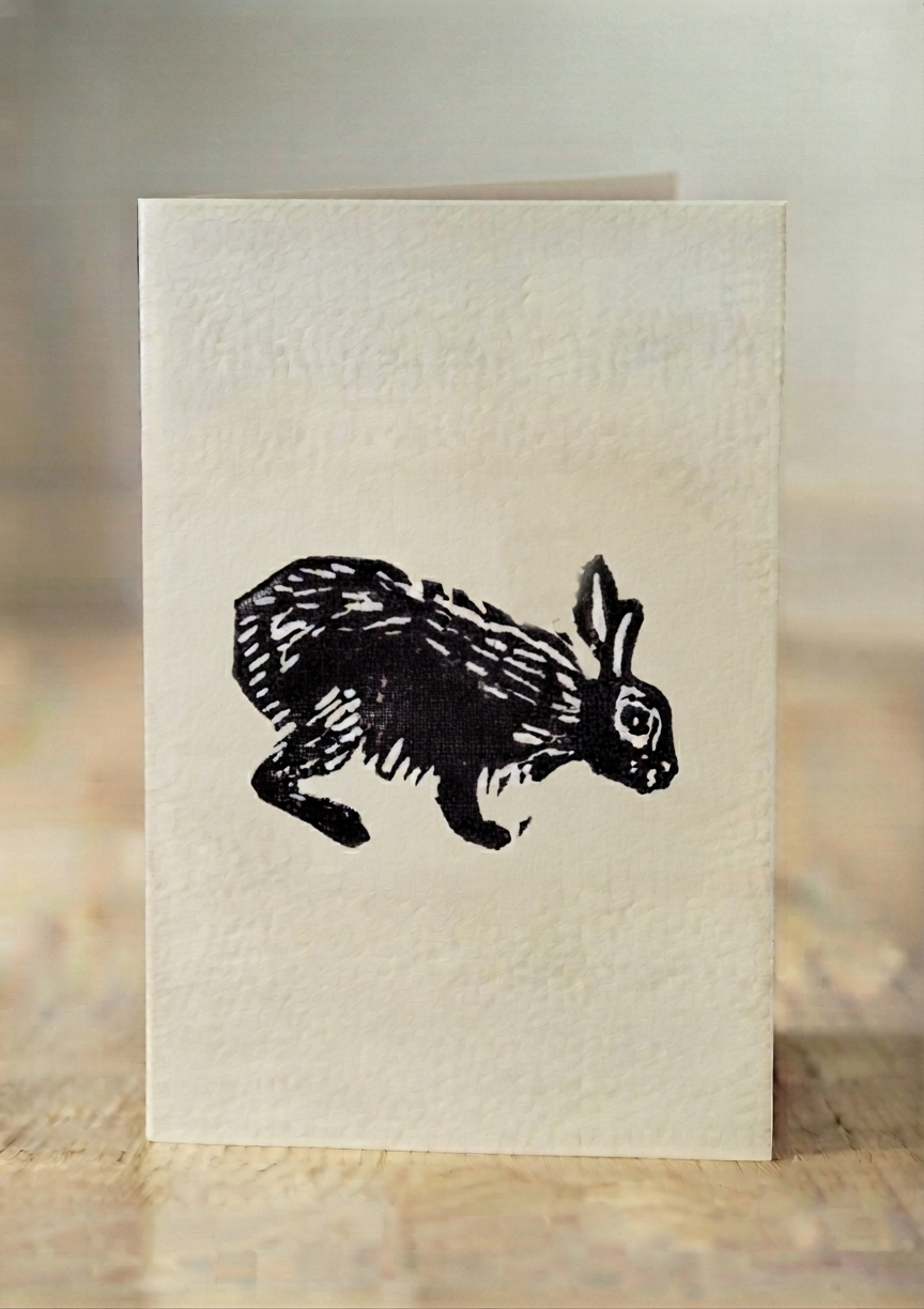 Rustic Hare Woodland Art Greeting Card Pack - 10 Scandinavian Nature-Inspired Cards