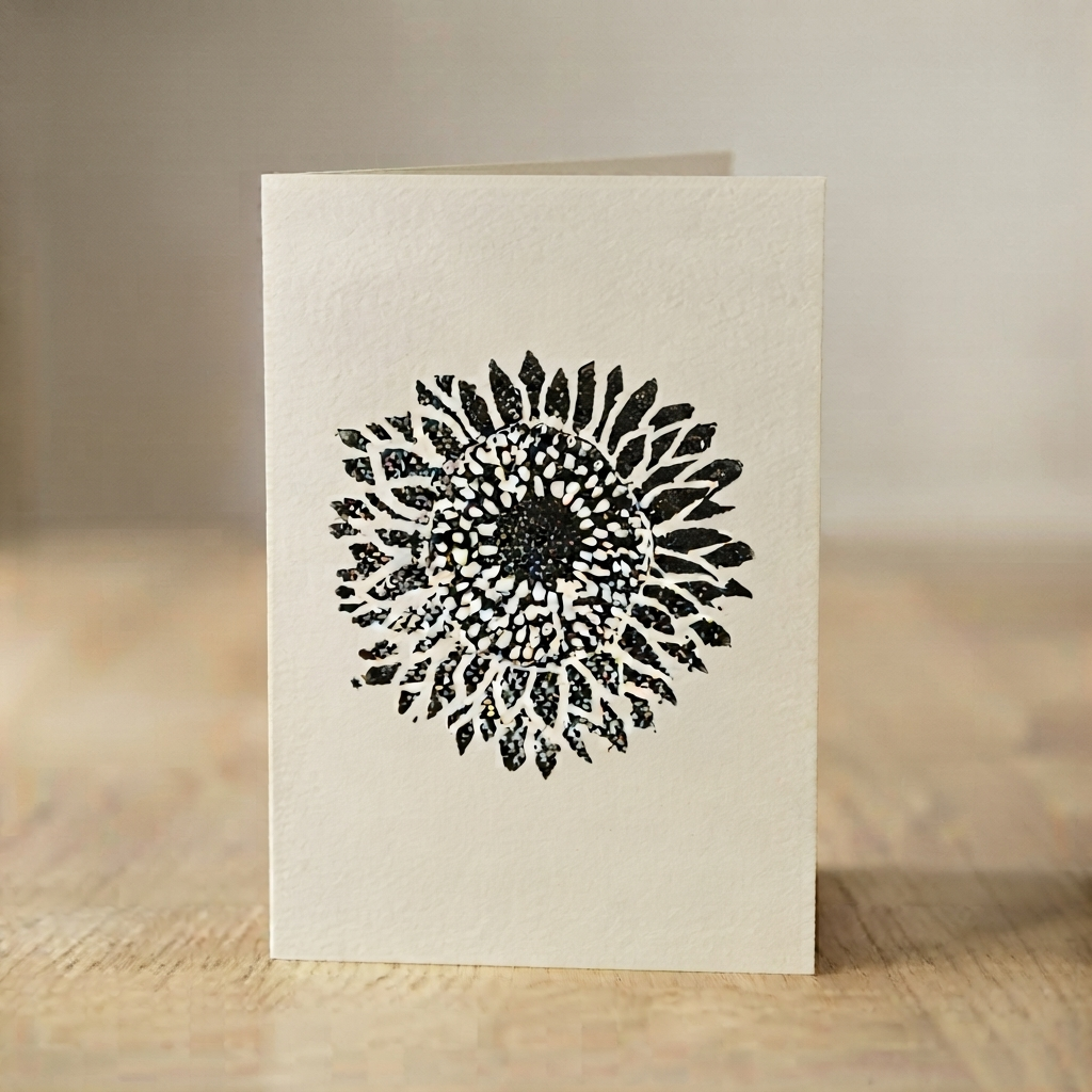 Pack of 10 Scandinavian-Inspired Floral Greeting Cards - Elegant Black & White Nature Designs